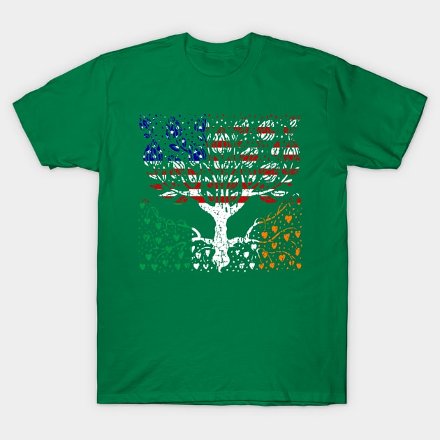 Irish Born American Grown Tree T-Shirt by hippyhappy